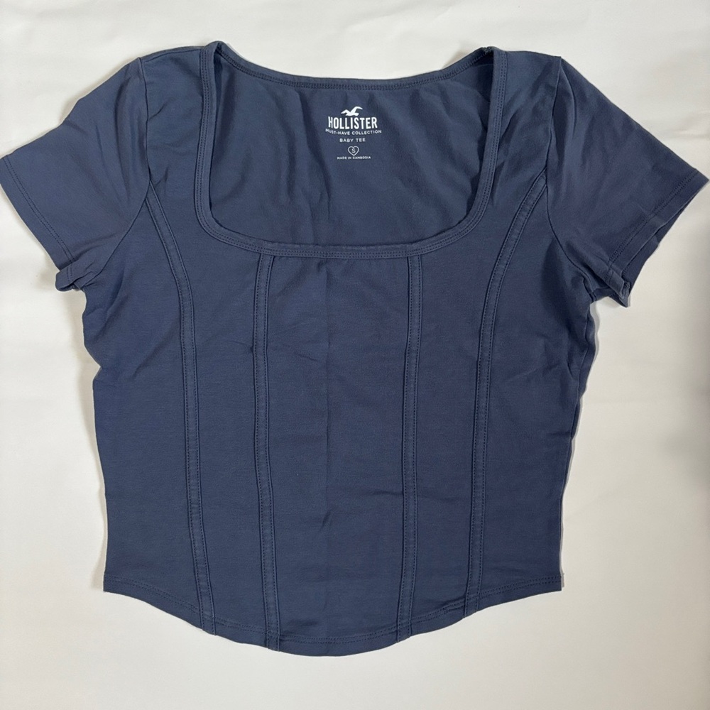 Hollister Women's Navy corset style Top